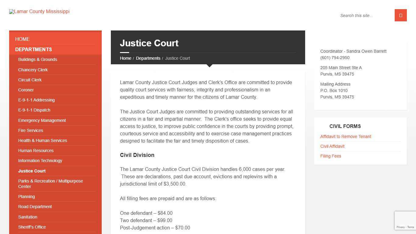 Justice Court Lamar County Mississippi